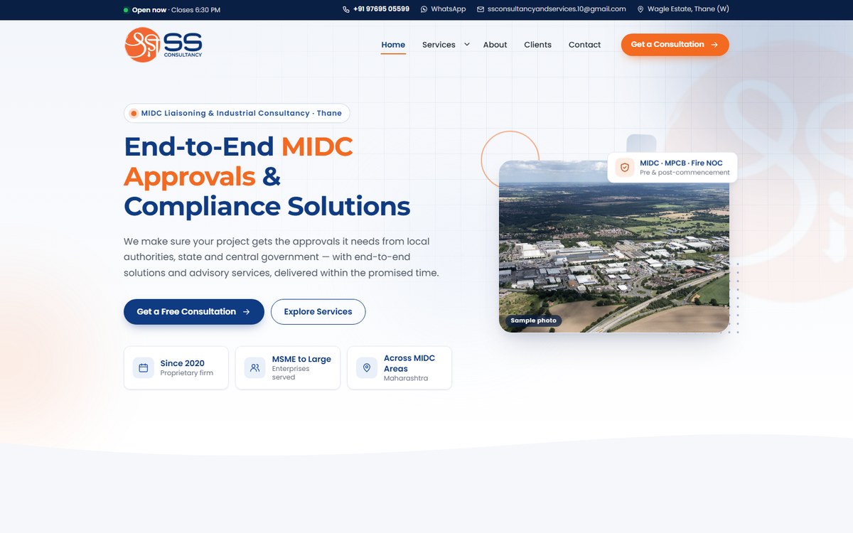 SS Consultancy & Services website